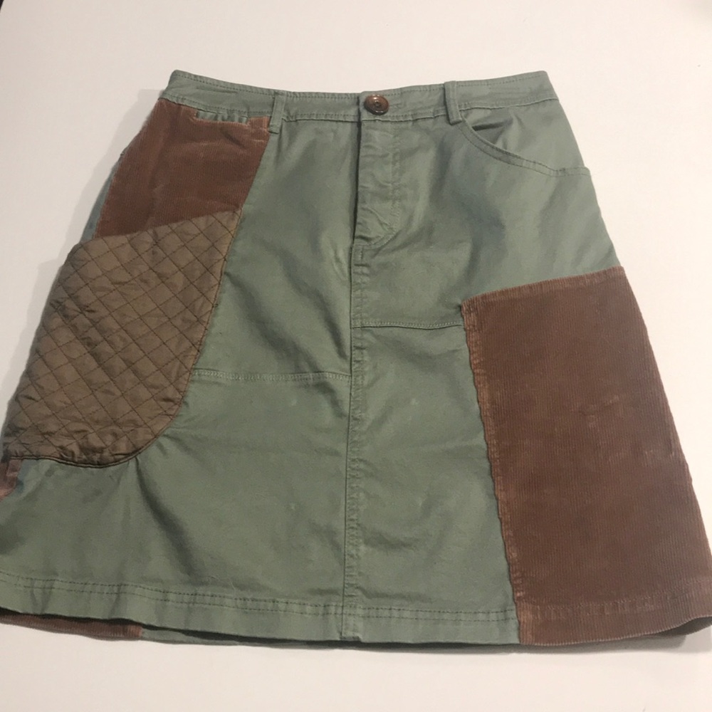 Meadow Rue mixed media cotton skirt